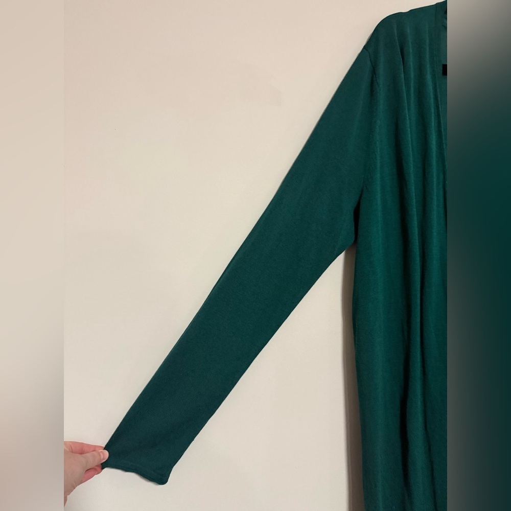 J. Jill Green Wearever Longline Open Front Cardigan Sweater Size Large Tall - Picture 4 of 8